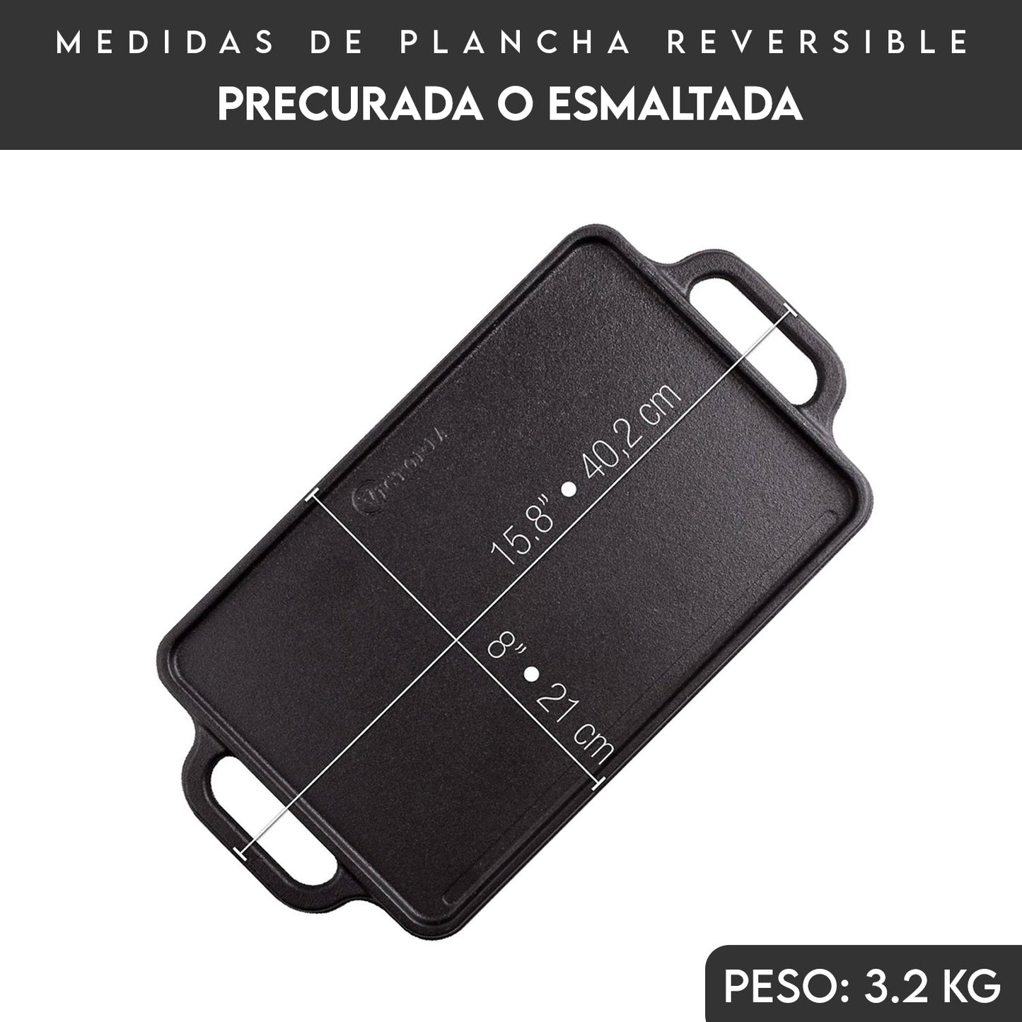 Plancha Chica 33cm x 21cm de Hierro Fundido | Victoria