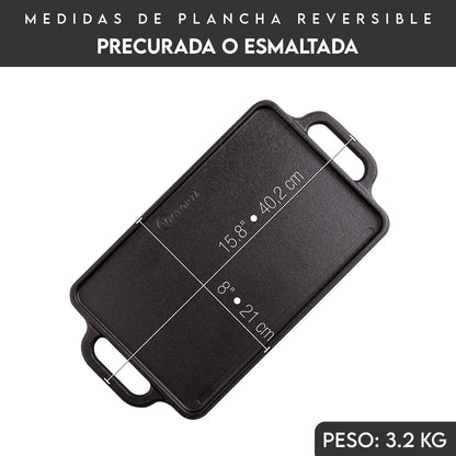 Plancha Chica 33cm x 21cm de Hierro Fundido | Victoria