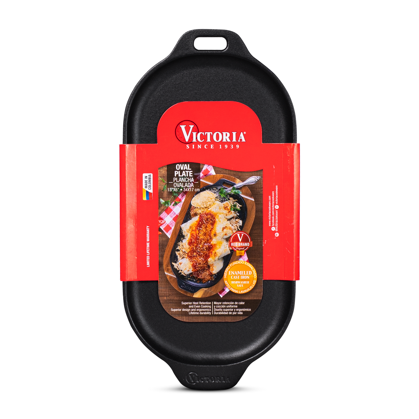 Plancha Ovalada de Hierro Fundido Esmaltado - Victoria