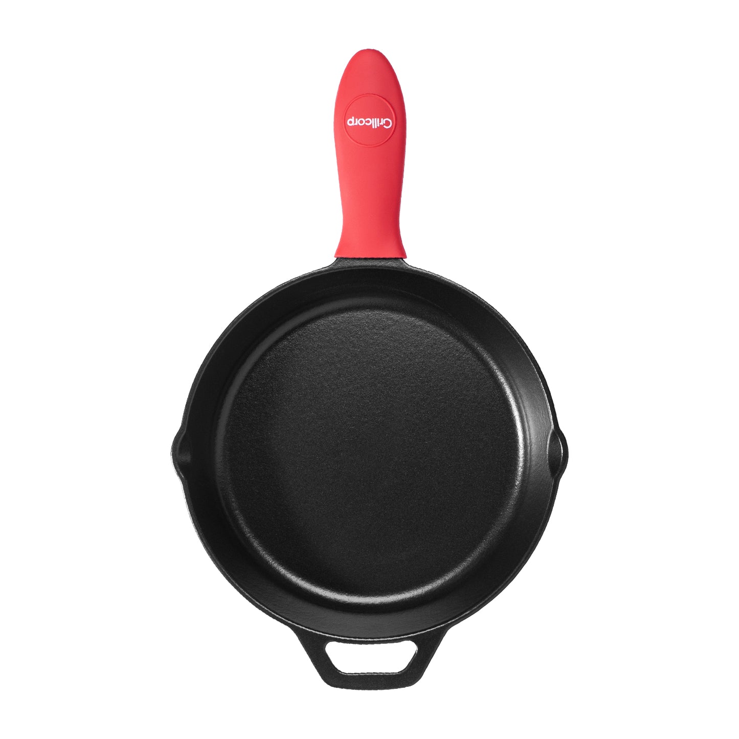 Sartén N° 25 de Hierro Fundido Esmaltado con Tapa de Vidrio y Mango de goma | Grillcorp