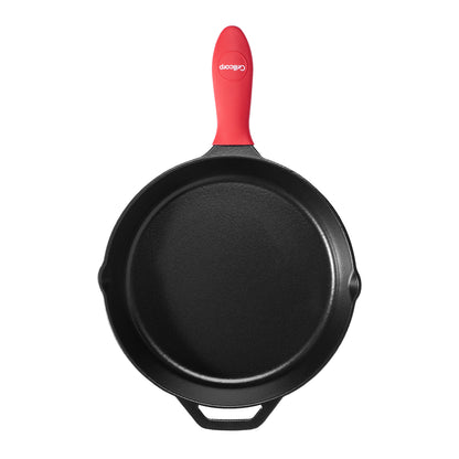 Sartén N° 30 de Hierro Fundido Esmaltado con Tapa de Vidrio y Mango de goma | Grillcorp