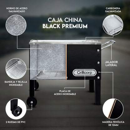 Caja China Junior Black Premium | Grillcorp