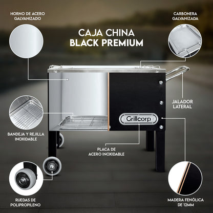 Caja china Mediana Black Inoxidable | Grillcorp