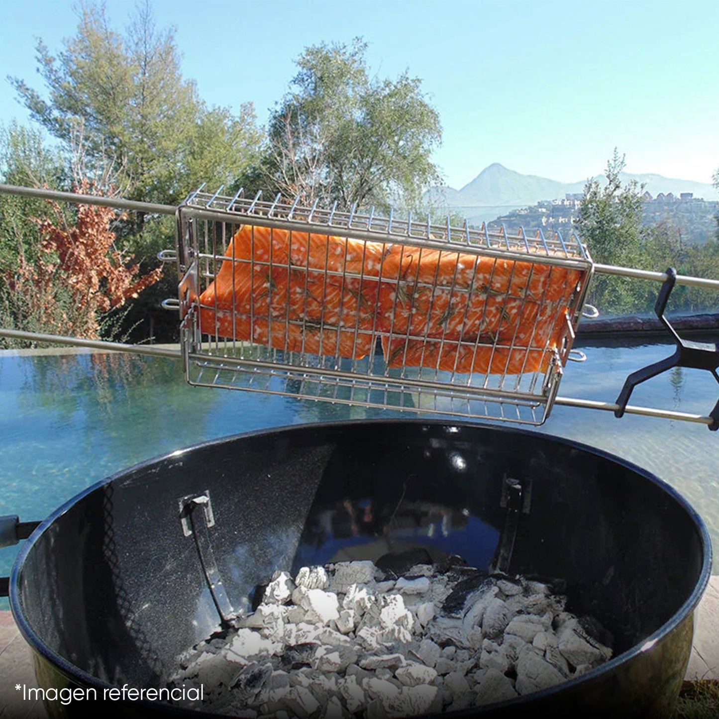 Parrilla asadora Portátil Kanka Acero inoxidable con Rejilla para Asados