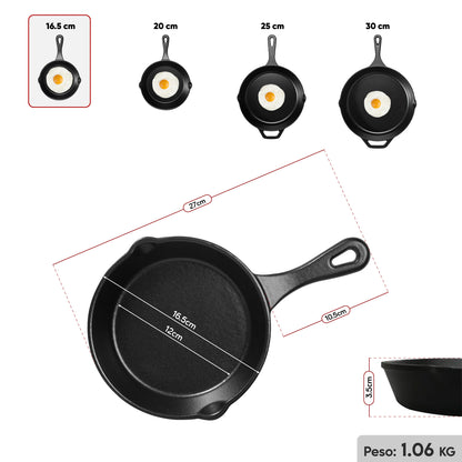 Sartén N° 16.5 de Hierro Fundido Esmaltado | Grillcorp