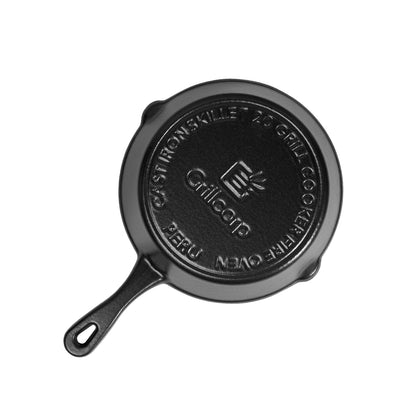 Sartén N° 20 de Hierro Fundido Esmaltado con Tapa de Vidrio y Mango de goma | Grillcorp