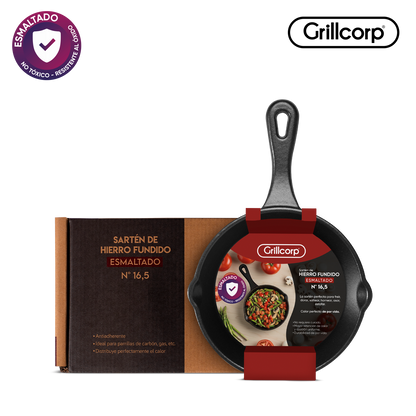 Sartén N° 16.5 de Hierro Fundido Esmaltado | Grillcorp