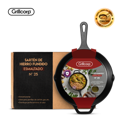 Sartén N° 25 de Hierro Fundido Esmaltado | Grillcorp