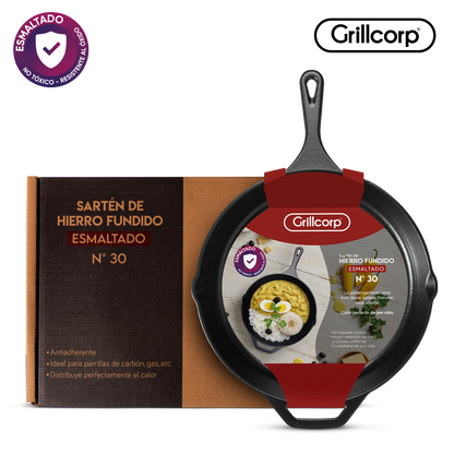 Sartén N° 30 de Hierro Fundido Esmaltado | Grillcorp