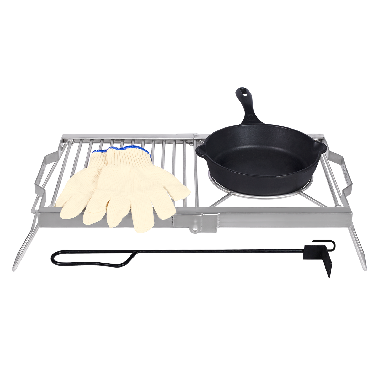 Set de Camping Parrillero Inoxidable x 4 piezas