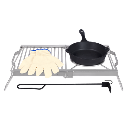 Set de Camping Parrillero Inoxidable x 4 piezas