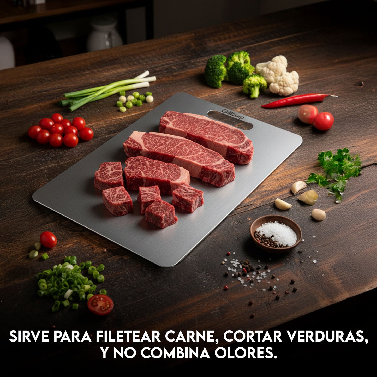Tabla de Acero Inoxidable AISI 316 (50cm x 35cm) - Grado Quirúrgico | Grillcorp