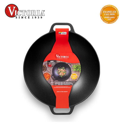 Sartén Wok de 35.5 cm de Hierro Fundido Esmaltado Victoria